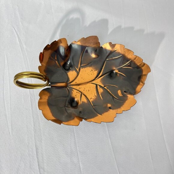 Vintage Coppercraft Guild Copper Leaf  trinket  Dish 1633 Autumn Leaf Made in US - Picture 1 of 3